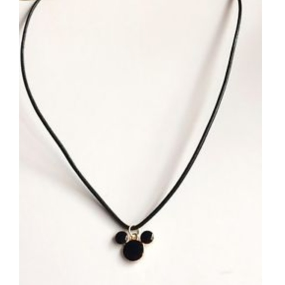 Gold Mickey Mouse Necklace Leather Ears 19" Disney - Picture 5 of 8